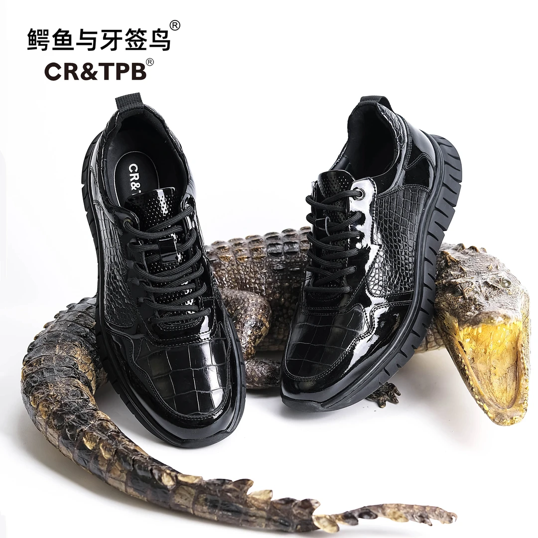 男士休闲皮鞋设计师潮款鳄鱼皮运动鞋326A