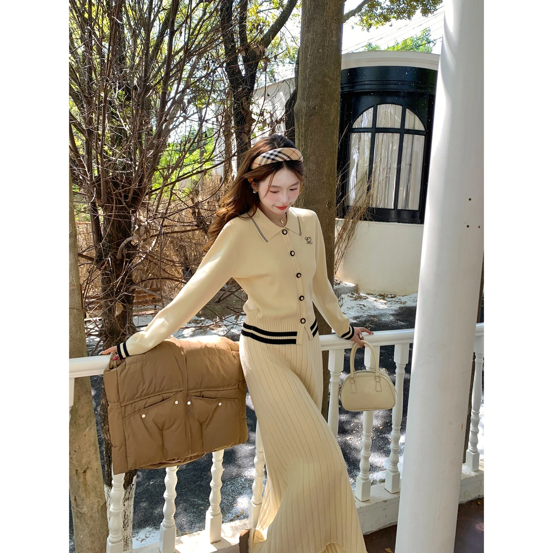 切糕自制【古堡暮色】小个子减龄时尚小香风洋气小众套装