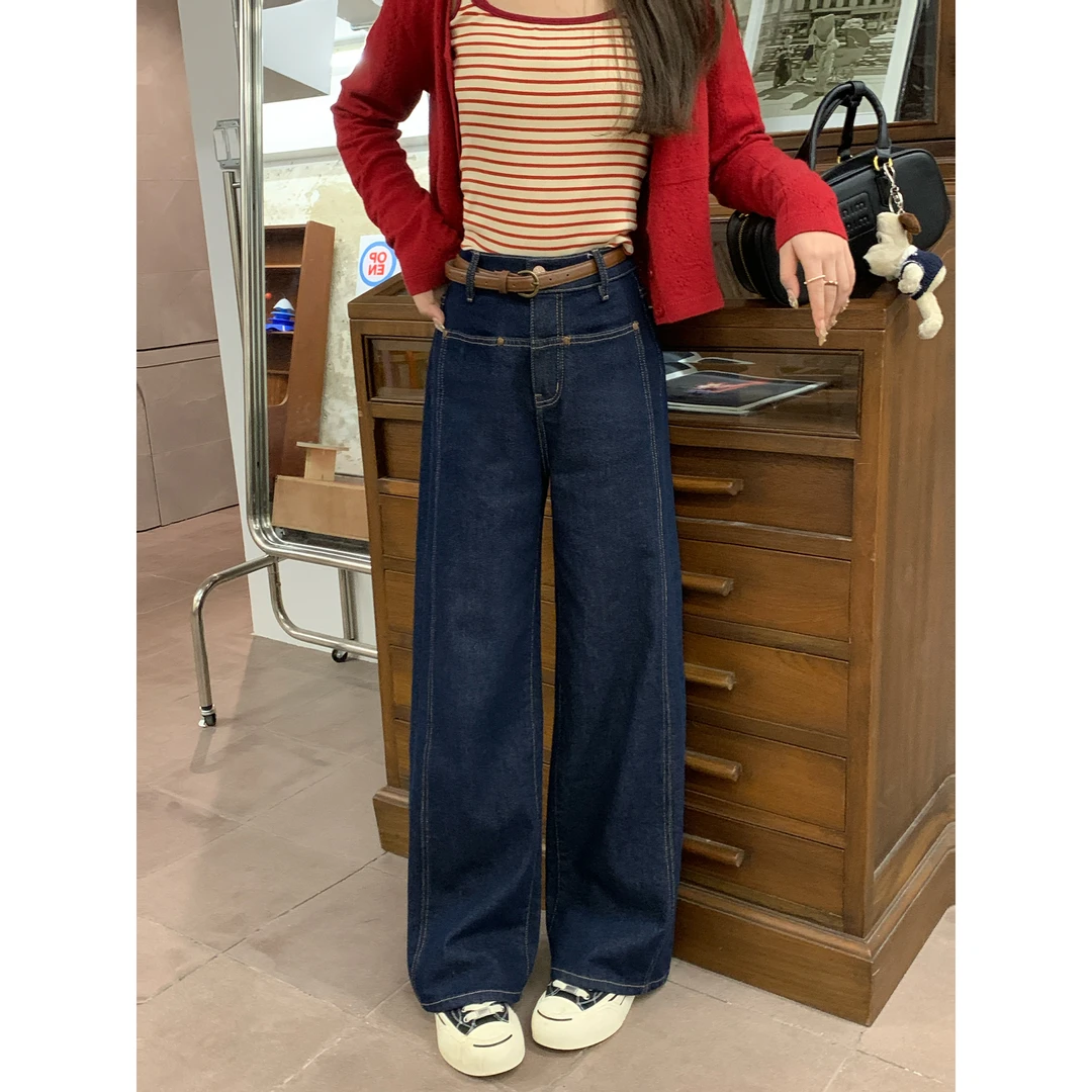 切糕自制【玩裤子滴】小个子直筒百搭显瘦高腰原色牛仔裤高腰阔腿