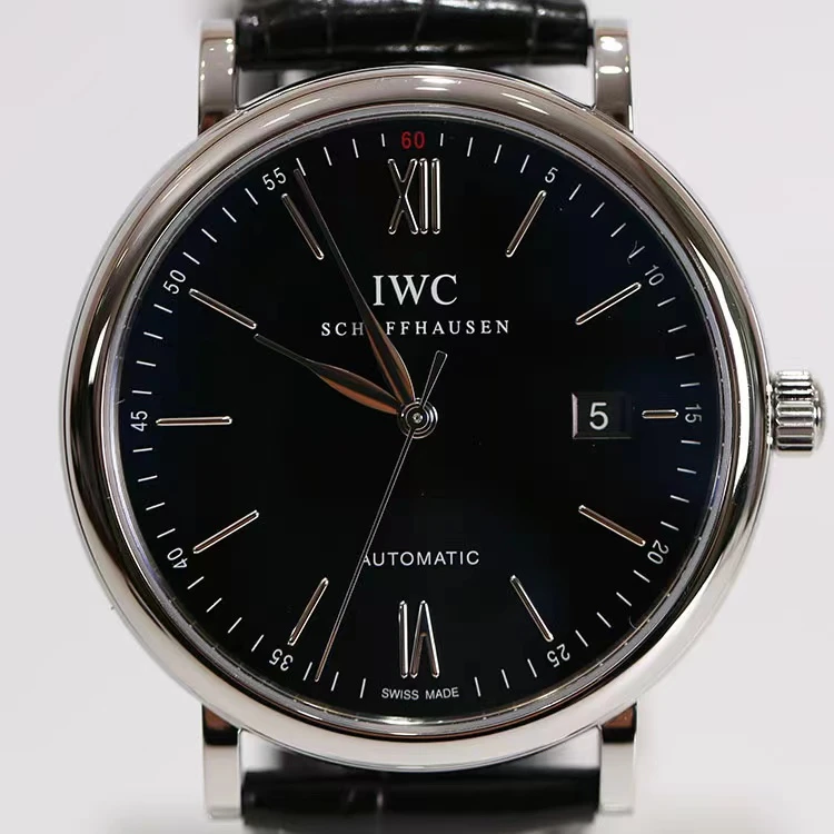 95新 IWC/万国 IW356502柏涛菲诺单表精钢藏表家黑盘名表经典男款