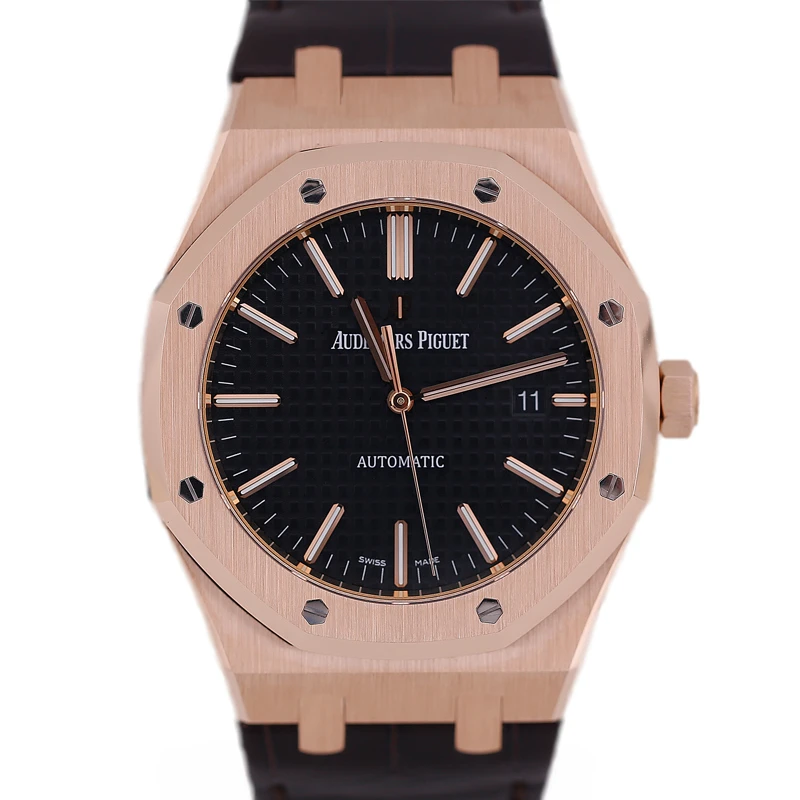 95新 Audemars Piguet/爱彼 皇家橡树15400自动机械17年全套黑盘