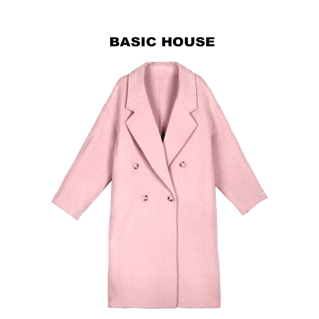 Basic House/百家好【蔷薇之恋】2023高级韩系温柔风中长款毛呢外套