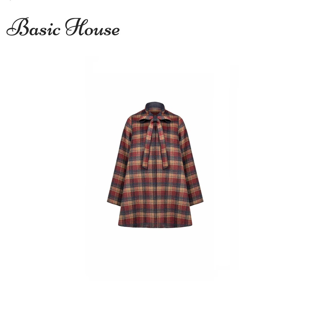 Basic House/百家好【胡桃夹子】2023冬季格纹时尚休闲上衣女外套2