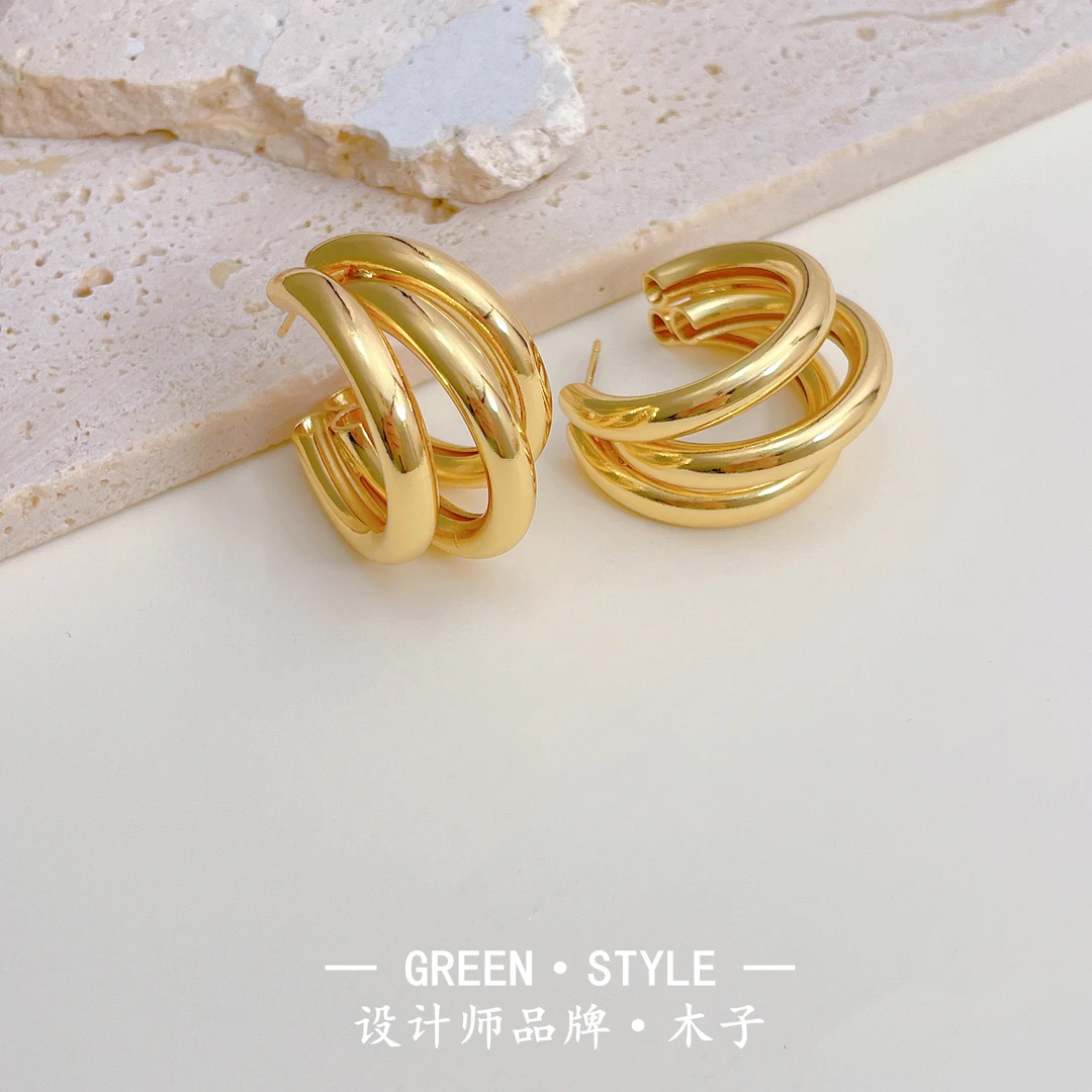 铜合金耳饰 【大嫂同款三生三世】法式小众百搭气质轻奢耳环-4071