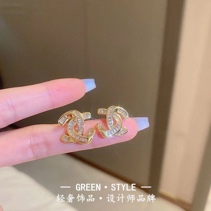 铜合金耳饰 【经典X耳钉】高奢定制气质时尚百搭精致耳环-6025