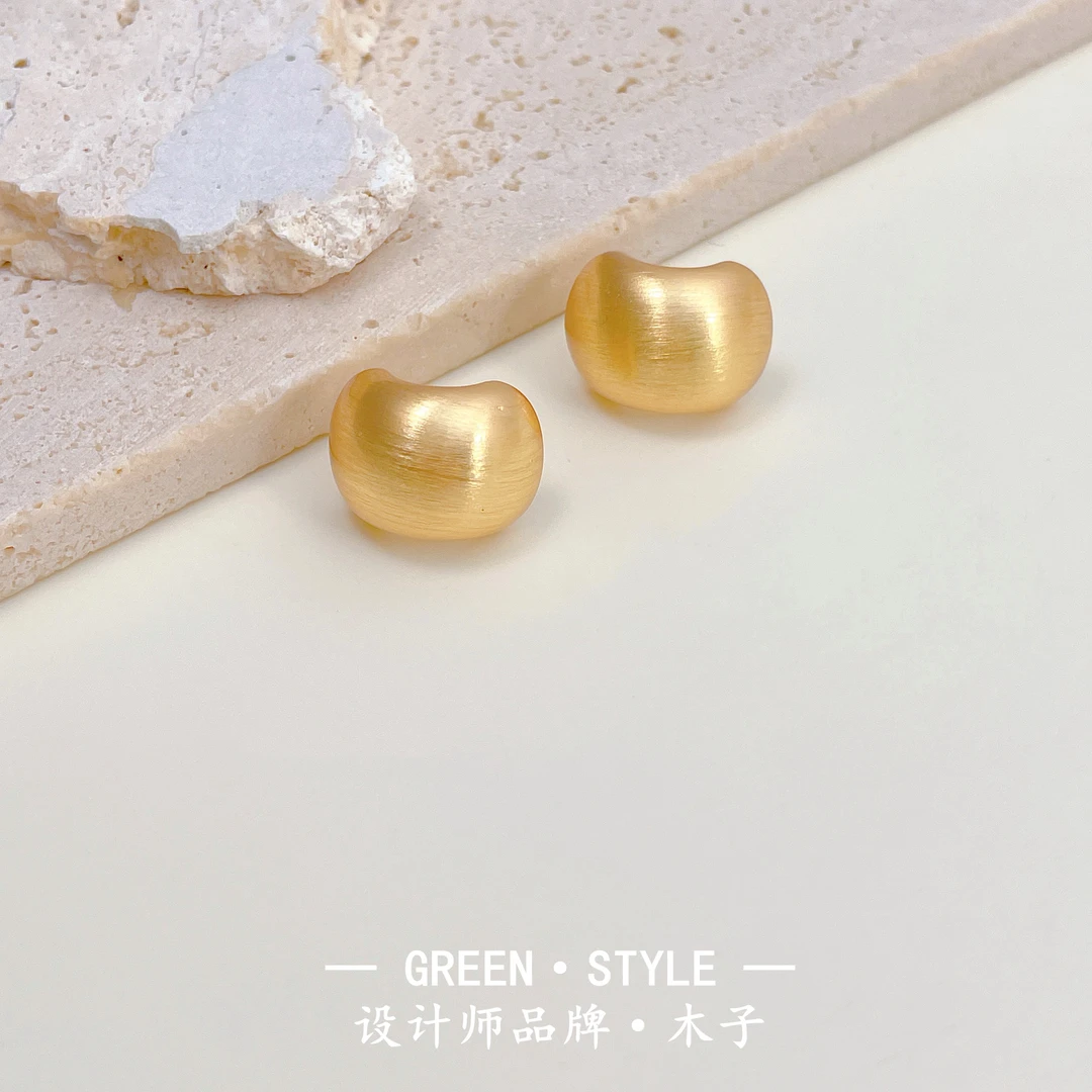 铜合金耳饰 【拉丝小耳钉】2024秋冬时尚简约设计师轻奢气质-6051