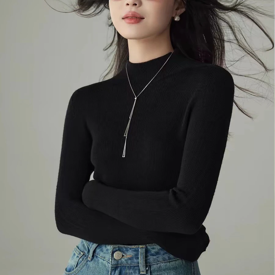 毛衣女秋冬新款羊毛衫无缝一体成衣内搭针织打底衫显瘦