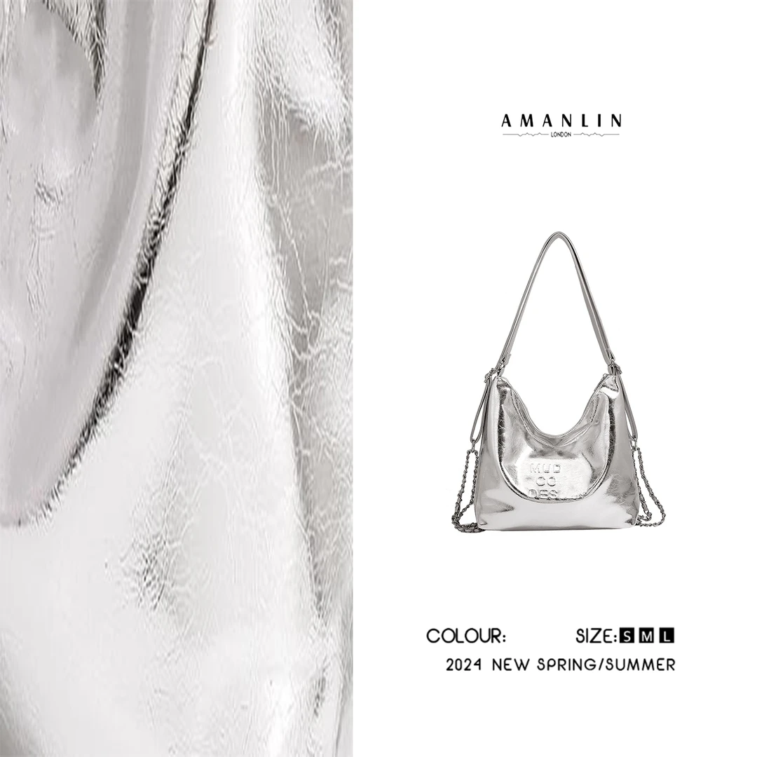 【AMANLIN】双肩包女式百搭ins夏季托特包大容量双肩包菱格WS600272