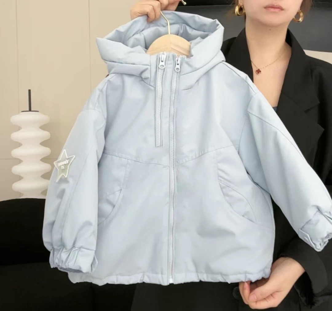 【小盆友现货】2024冬季新款儿童防风冲锋衣休闲加厚棉服外套6537