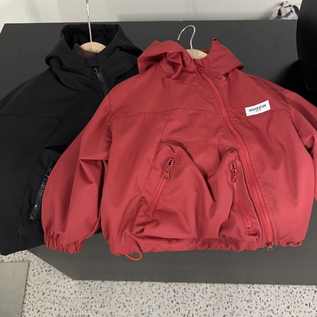 【小盆友现货】2025儿童秋款韩版休闲百搭斜拉链男童冲锋衣外套2227