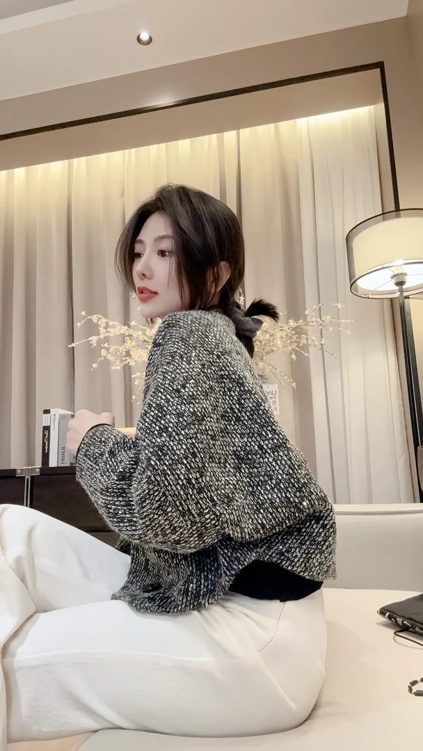 LAU+【COCO拾叁】羊毛编织 高奢定制面料  欧韩风2024秋冬 大外套