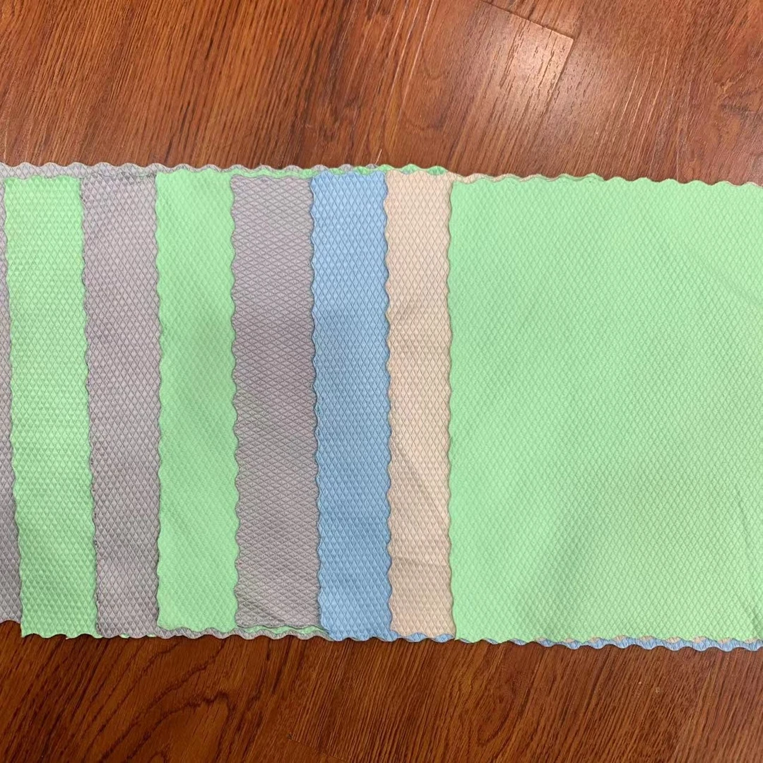 鱼鳞布方巾12条装吸水双面