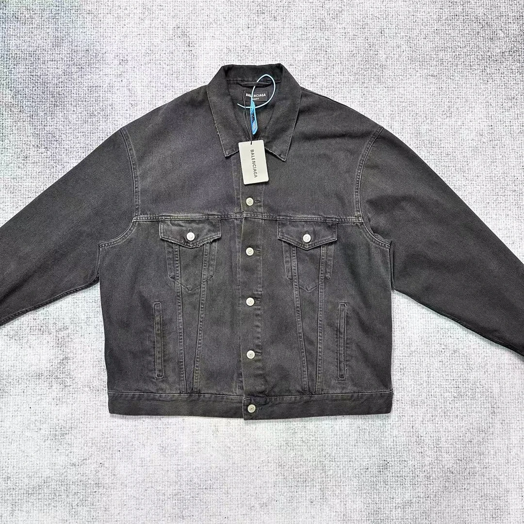 99新 Balenciaga/巴黎世家 双B涂鸦做旧牛仔外套/S码/99新