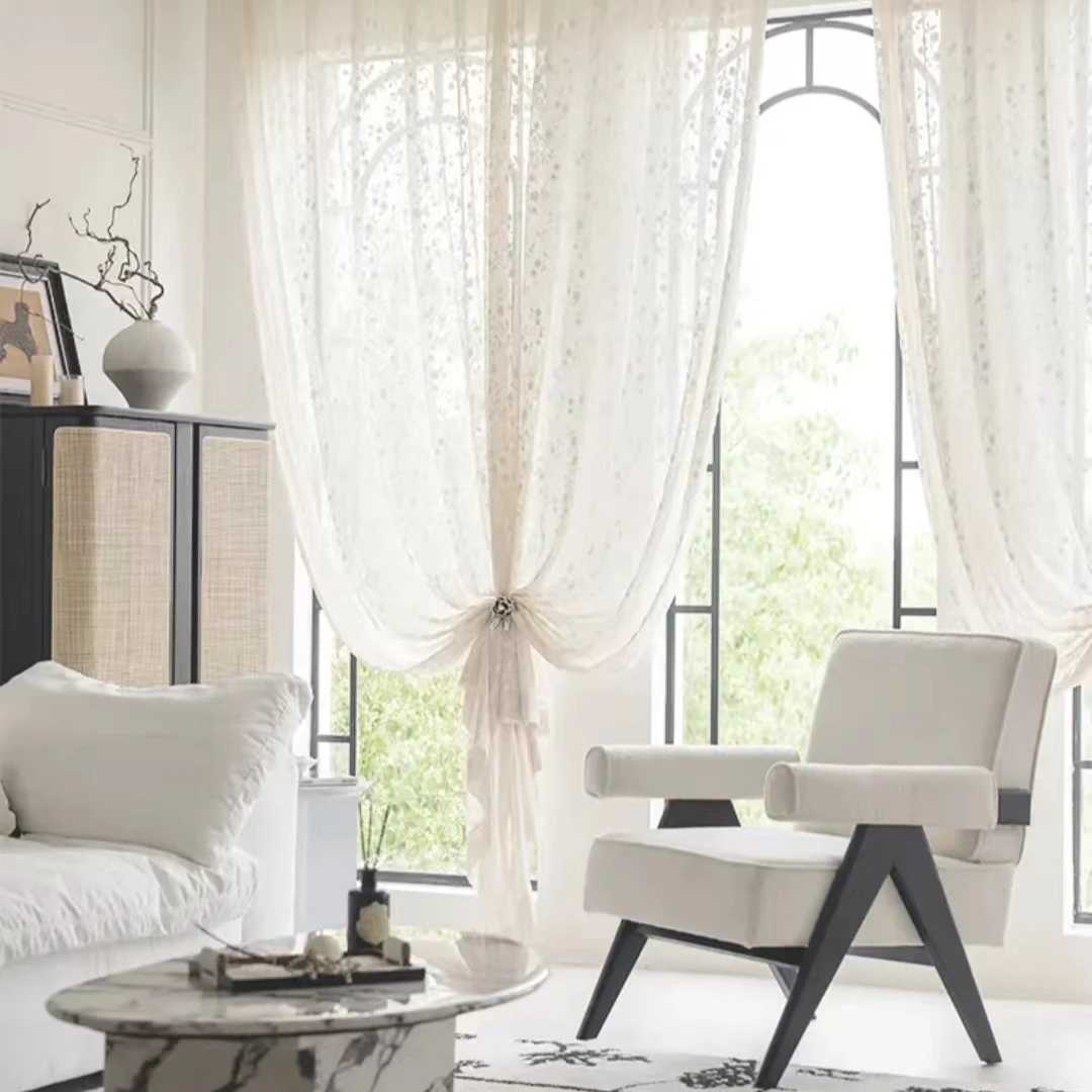 曼影纱法式浪漫复古重工浮雕窗纱