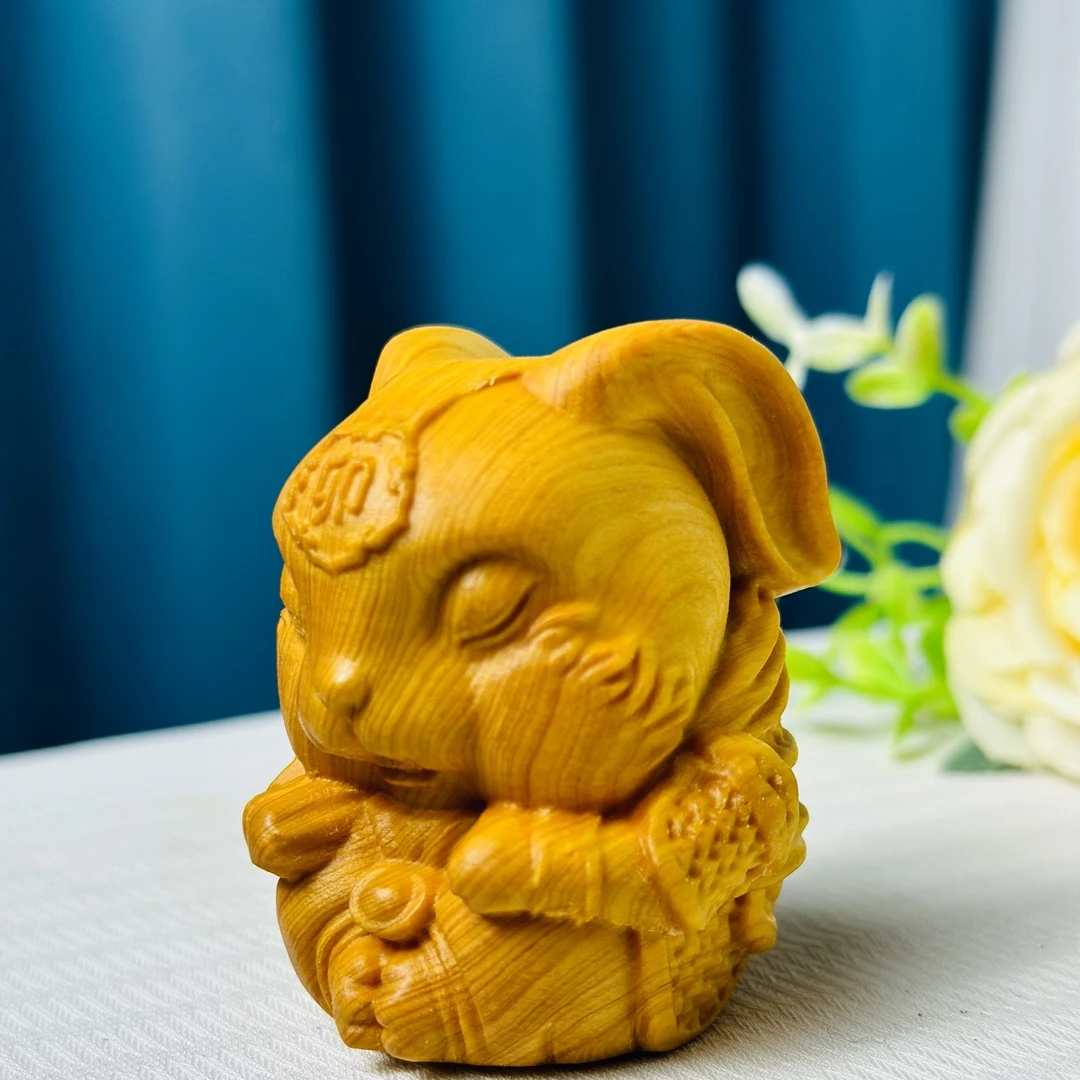 崖柏卯兔 茶宠摆件 YB-095