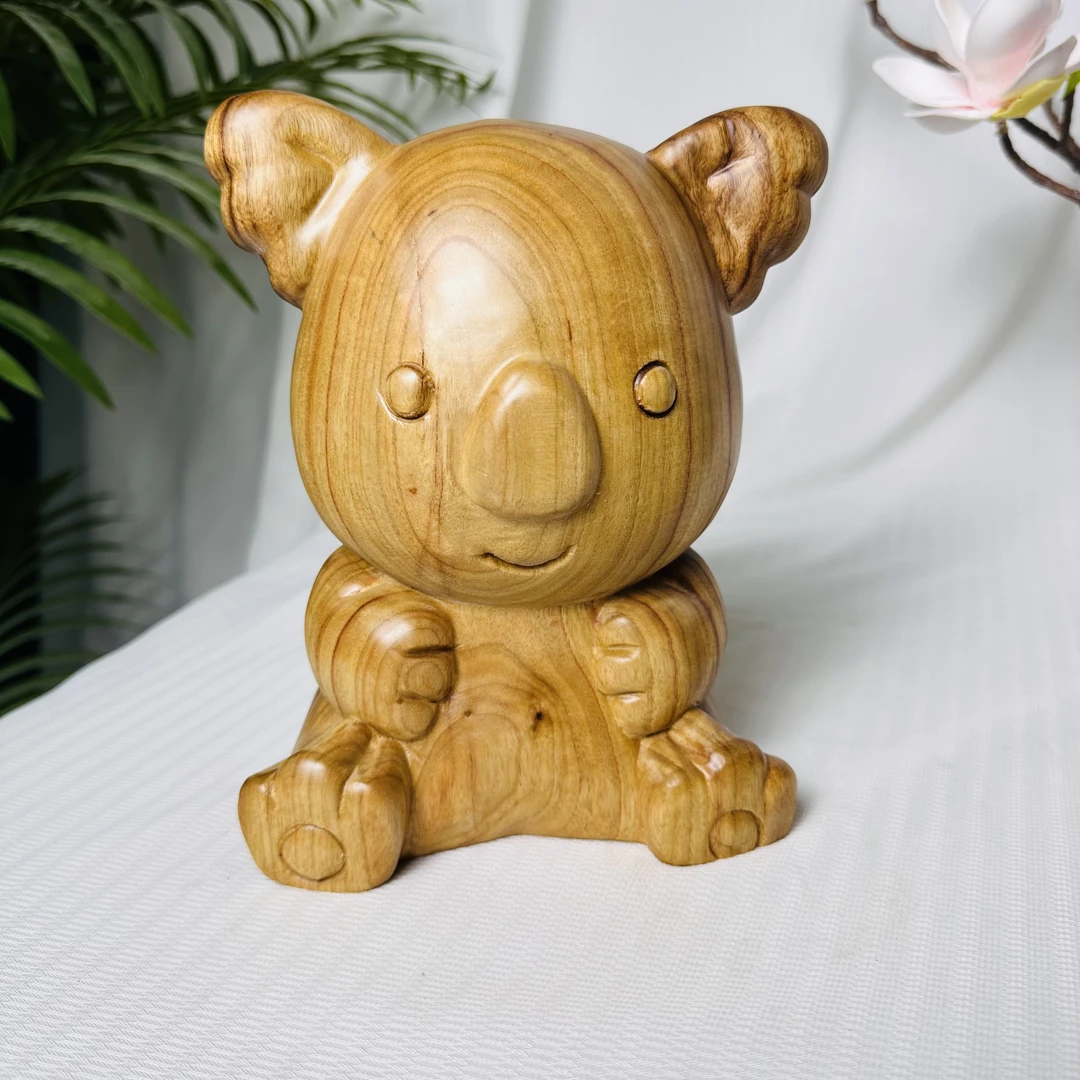 香樟木考拉树袋熊摆件