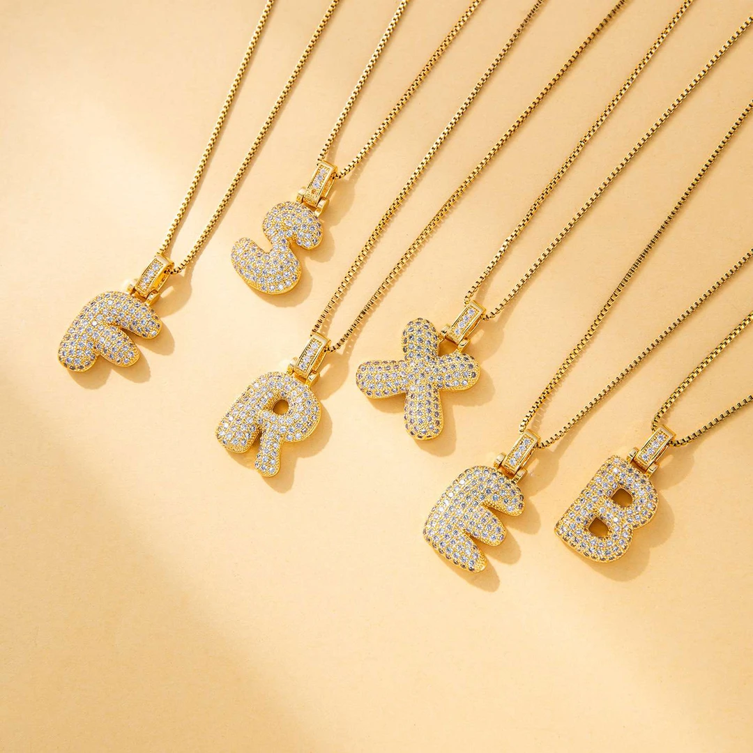 钛钢项链 欧美锁骨链小众百搭锆石26英文字母吊坠项链女时尚简约