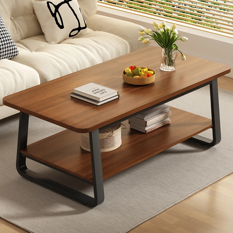 客厅茶几小户型家用现代简约极简茶桌2025新款双层实木小桌子高档