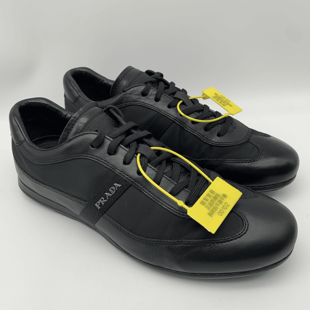 Prada/普拉达二手男士黑色时尚低帮休闲鞋/自定义95新40码