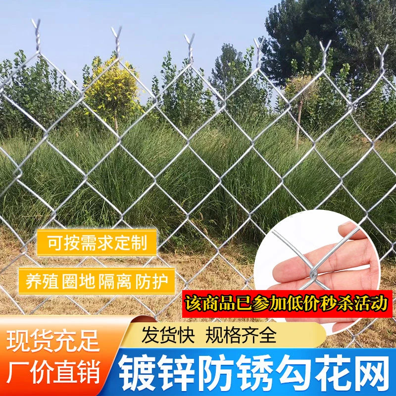 热镀锌铁丝网围栏养殖网养鸡狗牛羊网格网勾花网隔离网户外防护网