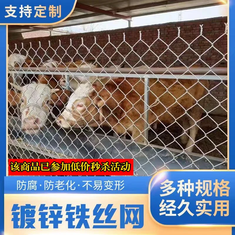 热镀锌铁丝网勾花网养殖围护栏网狗鸡羊养鹿网山地果园隔离防护网