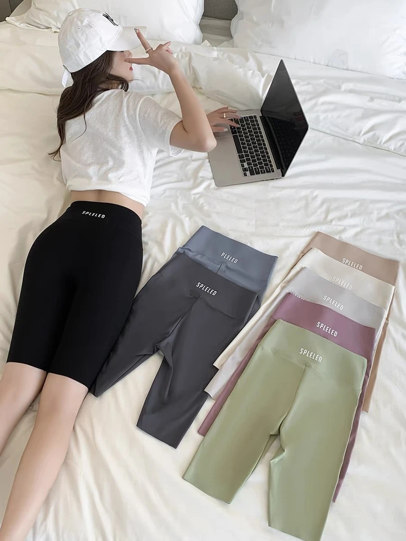 五分鲨鱼裤女夏薄款高腰收腹瑜伽打底裤防走光外穿安全健身短裤