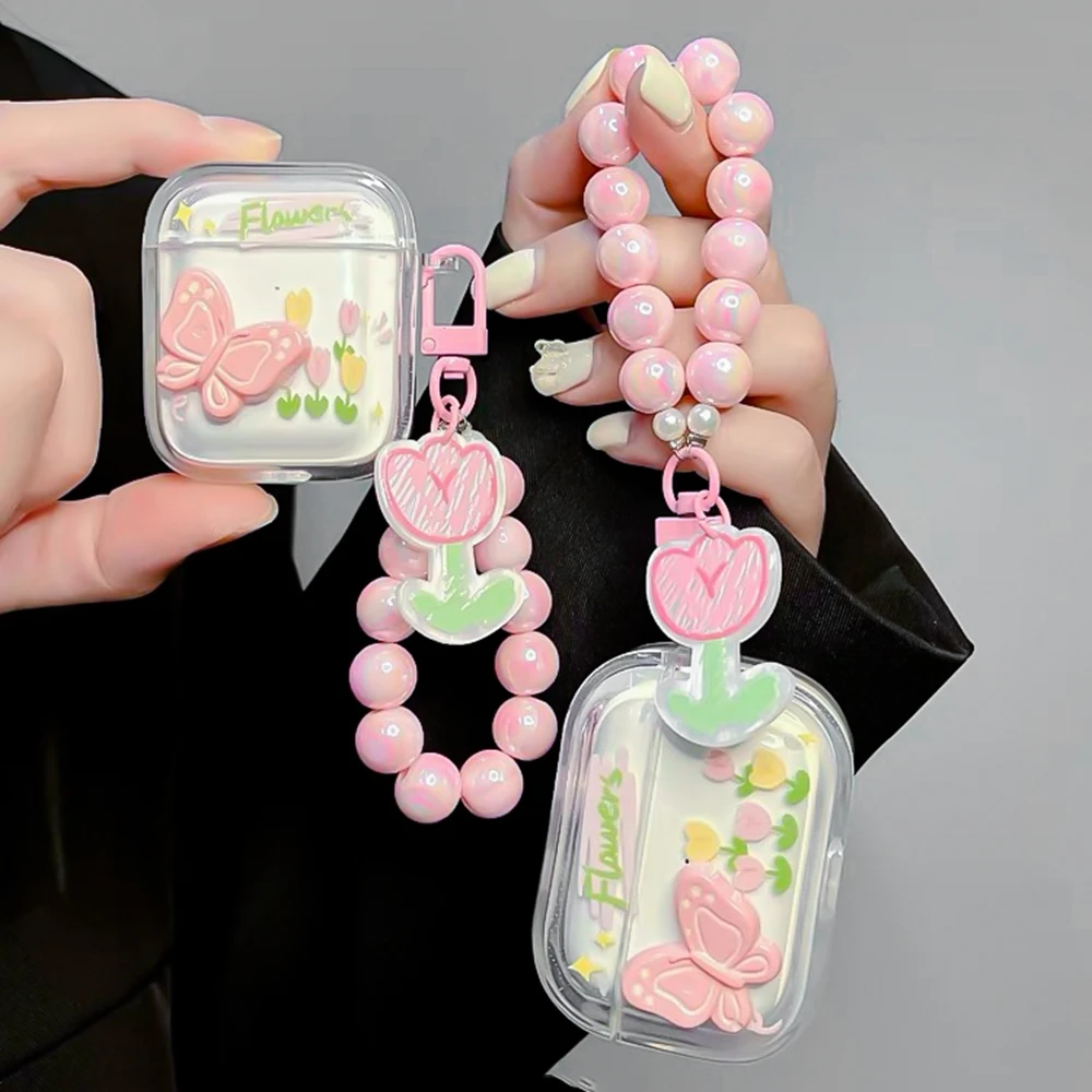 夏日花丛蝴蝶适用华为耳机保护壳 FreeBuds Pro2耳机保护套3/4e/5