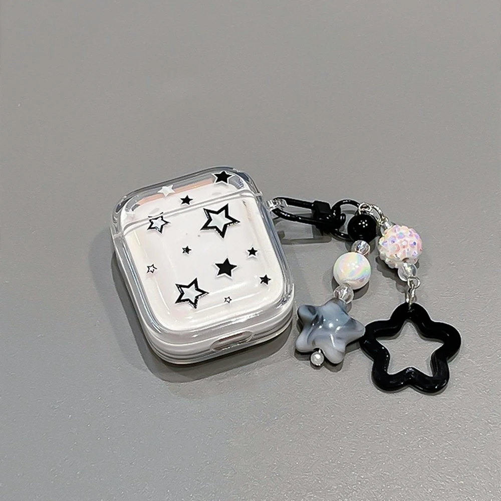 简约黑星星适用Baseus倍思E3耳机套W04软WM05真无线蓝牙保护壳M2