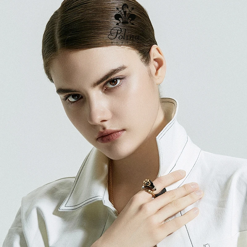 铜合金珐琅戒指 意大利进口POLINA ELVIDO搪瓷手工戒指-内径16mm