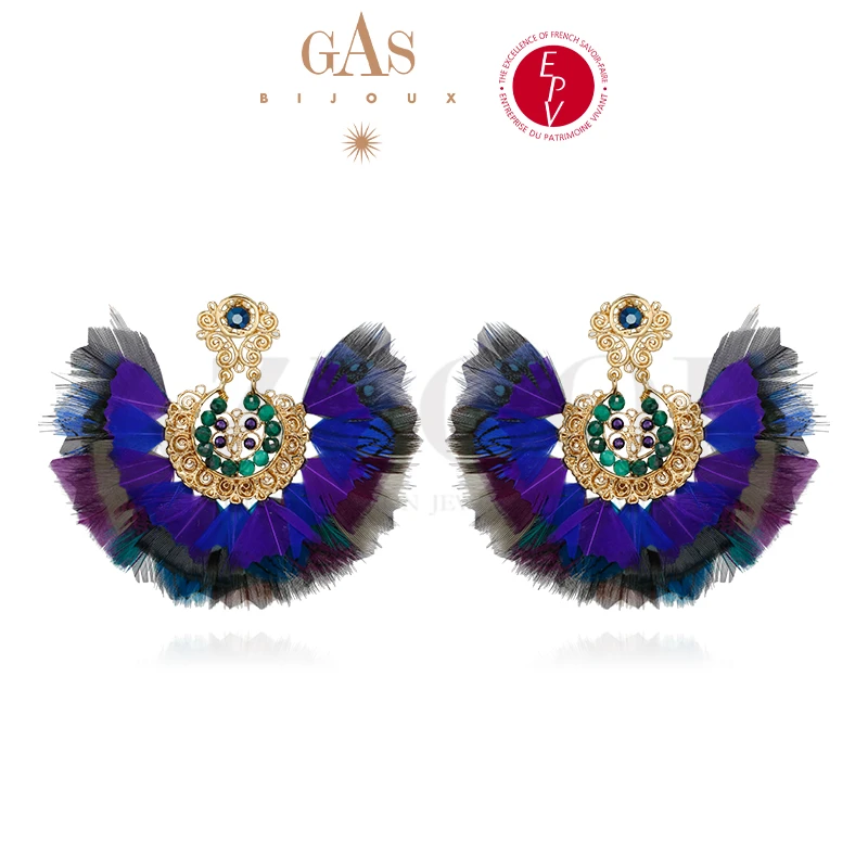 AZLOOK 耳饰【法国进口】GAS BIJOUX 羽之翼羽毛耳环