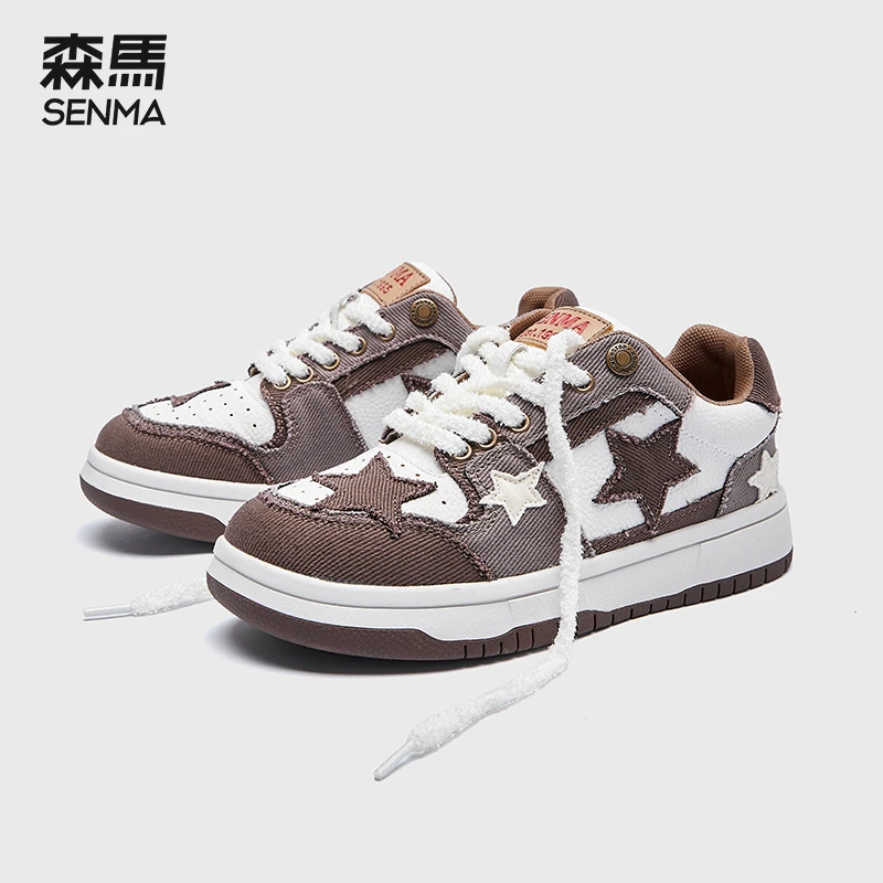 森马潮流板鞋韩版女2023年新款星星鞋厚底运动休闲平底女鞋小众