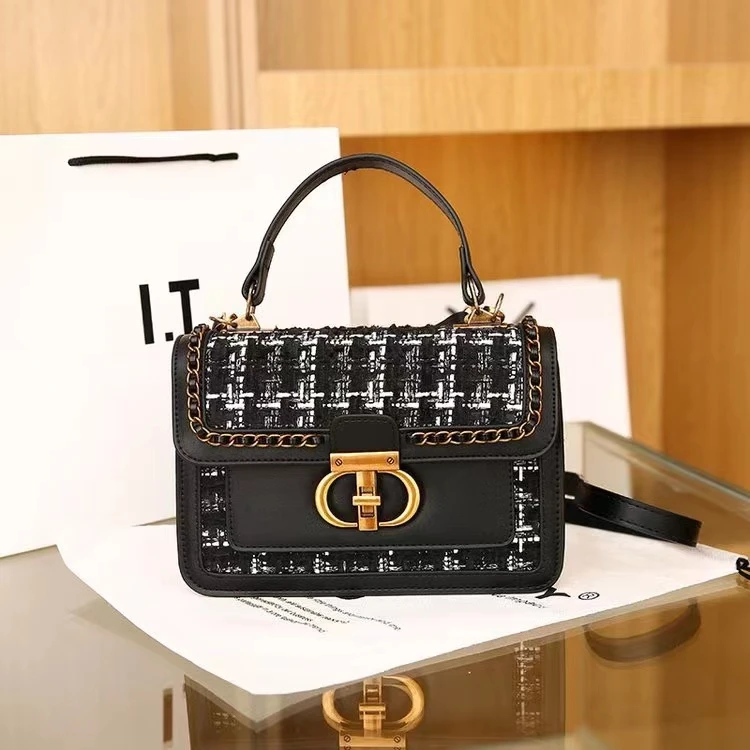 （15*21*8）新款高品质时尚女士黑色单肩腋下包-L14