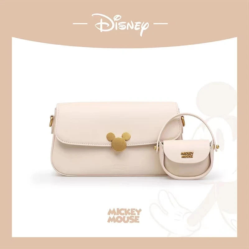 Disney/迪士尼米奇时尚子母包百搭豆腐包-D45杏色