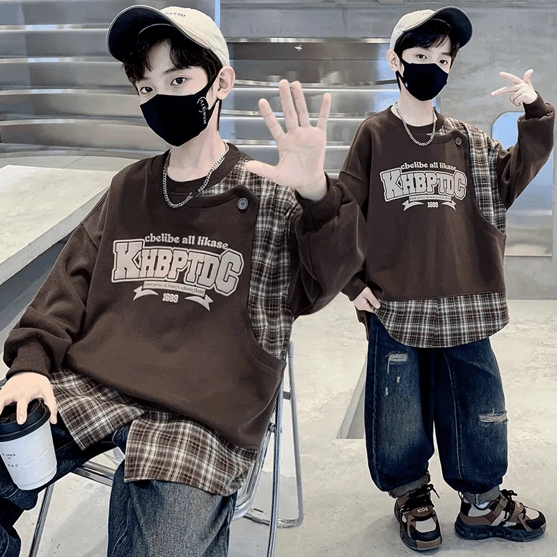 2025新款儿童装男童秋装卫衣男孩炸街帅气秋季中大童春秋款上衣潮