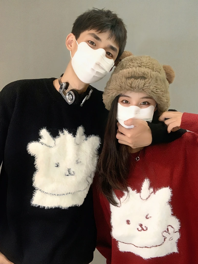 2024龙年毛衣男女情侣装新年喜庆本命年宽松针织衫潮牌圆领秋冬季