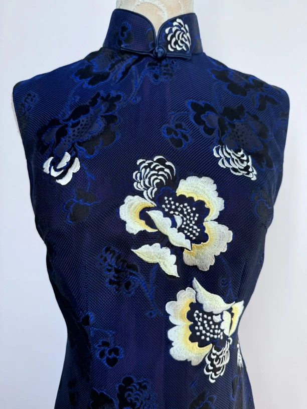 旗袍全手工刺绣花罗100桑蚕丝A版遮肉显瘦小个子显高苏州上等旗袍