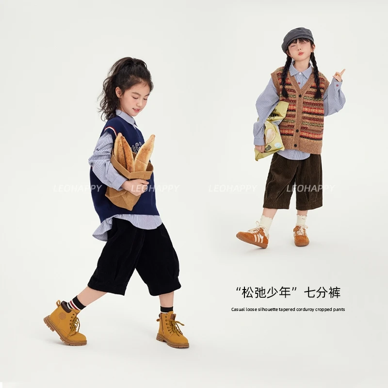 【松弛少年】休闲宽松廓形收脚口灯芯绒七分裤