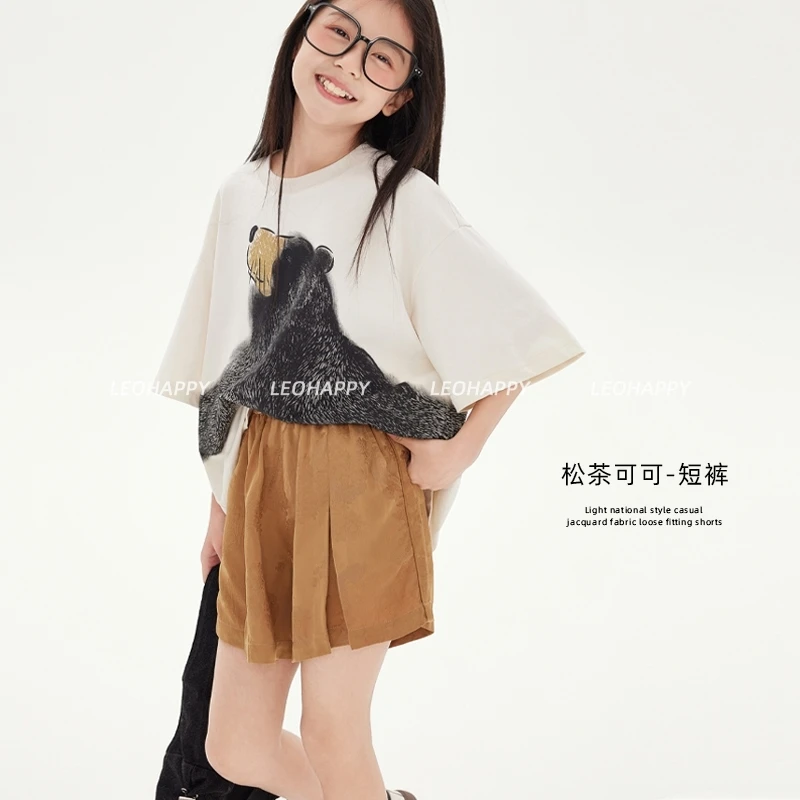 【松茶可可】轻国风休闲提花面料宽松款短裤