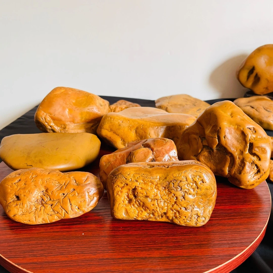 直播间一物一拍黄蜡石盆景石奇石摆件