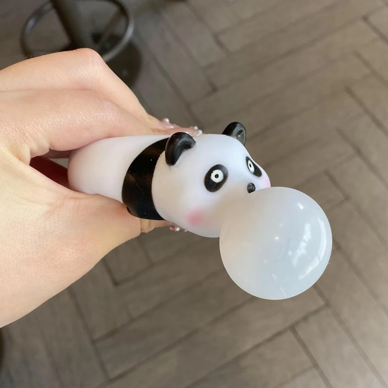 解压玩具吐泡泡小熊猫挤压创意整蛊玩具黑眼圈小黑熊玩具