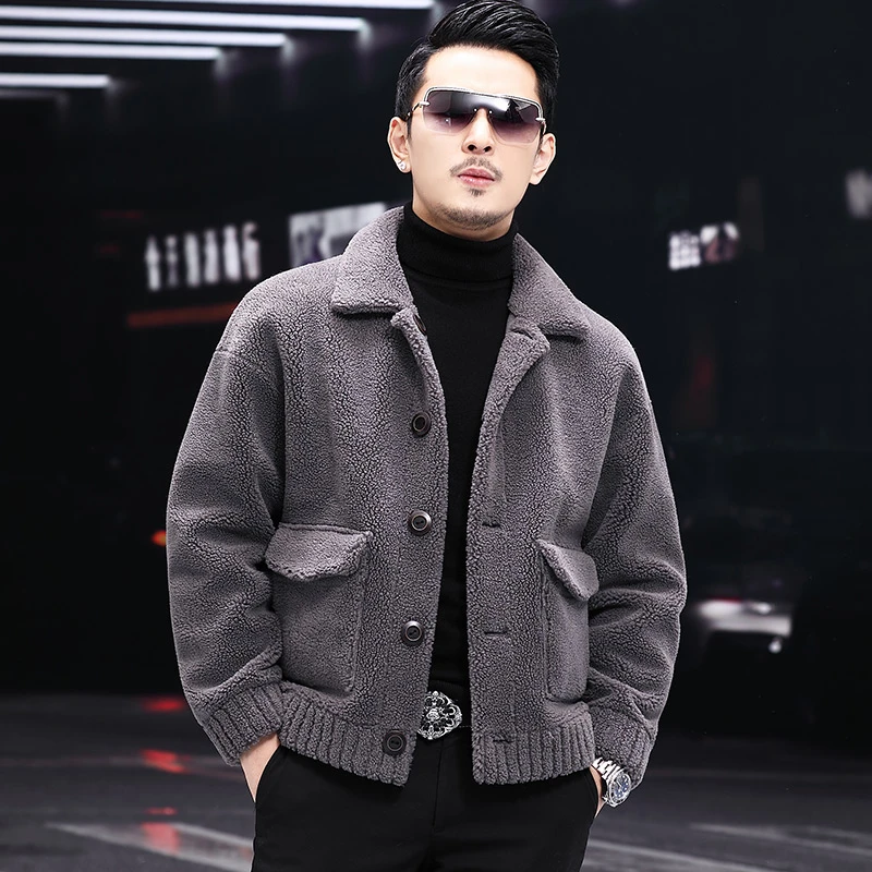 【阿辰严选】JM1020海宁羊毛男士翻领羊剪绒外套