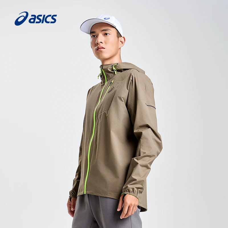 ASICS亚瑟士新款男子运动夹克外套男式轻量防水连帽越野梭织夹克