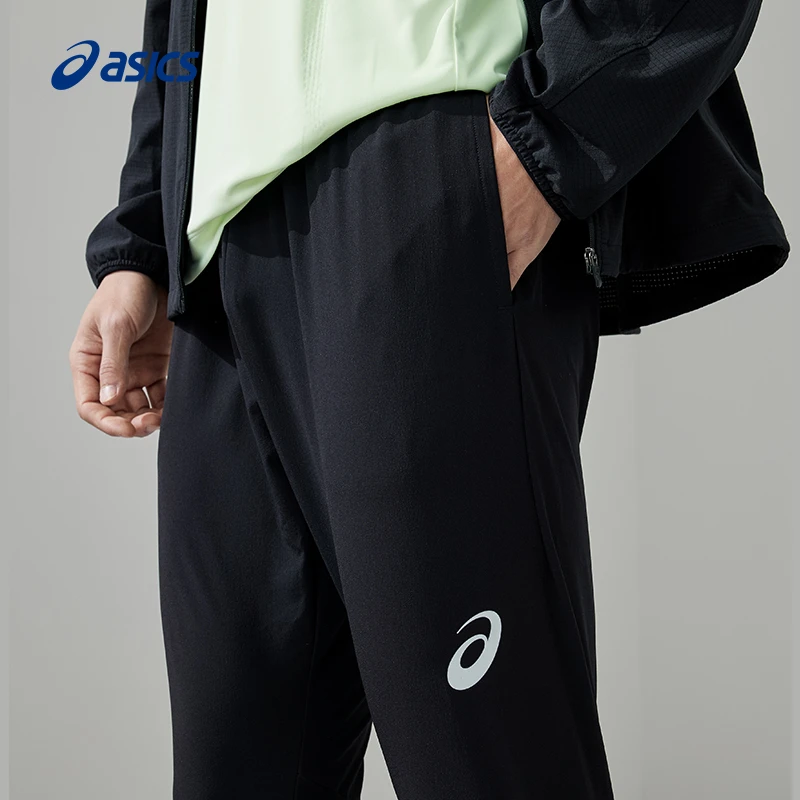 ASICS亚瑟士2023夏季新款针织舒适灵活松紧抽绳弹性男式田径长裤