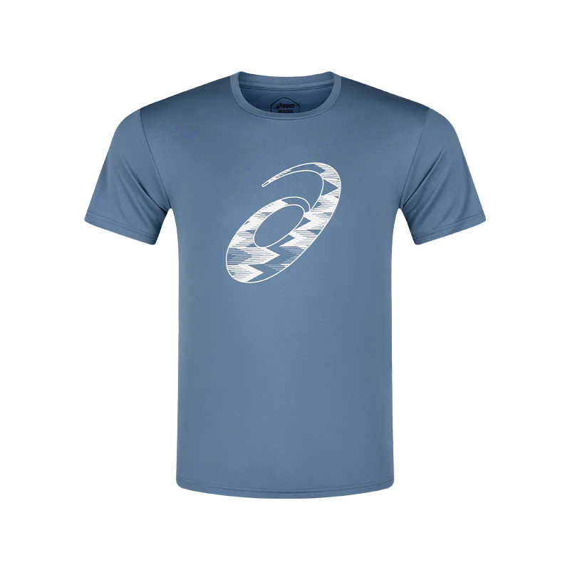 ASICS亚瑟士新款男子跑步T恤男式套头圆领轻量透气运动短袖T恤