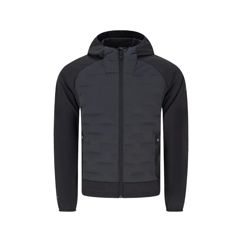 ASICS亚瑟士秋冬男子羽绒夹克保暖拉链连帽服