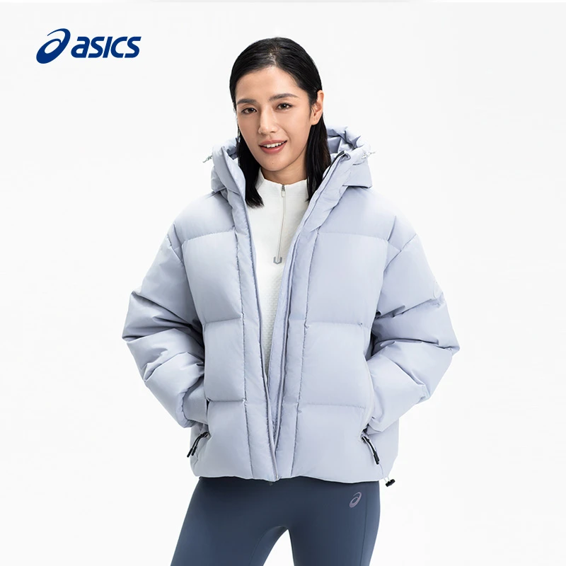 ASICS亚瑟士新款女子运动羽绒外套女式御寒保暖连帽羽绒夹克外套