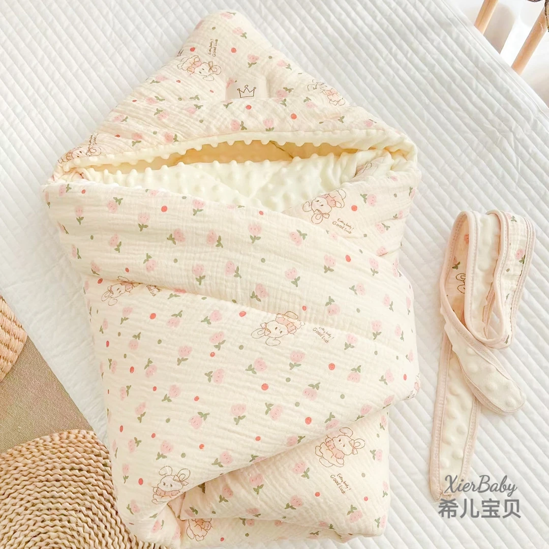 新生儿婴儿包被纯棉纱布豆豆宝宝初生产房加厚抱被新生儿夏季薄款