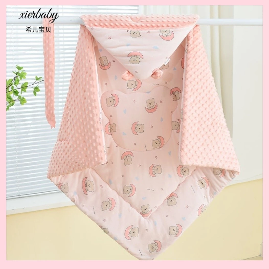 新生儿纯棉豆豆绒婴儿产房秋冬加厚厚款包被9-10-11月份夏季薄款