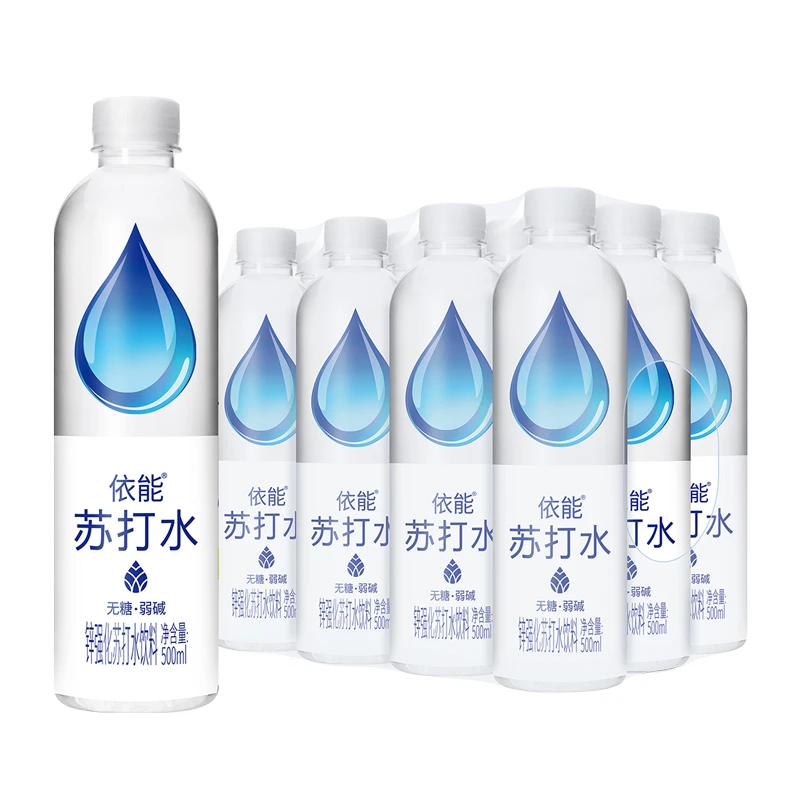 【依能】锌强化苏打水饮料无糖无汽0卡0脂弱碱性500ml*12瓶清爽饮