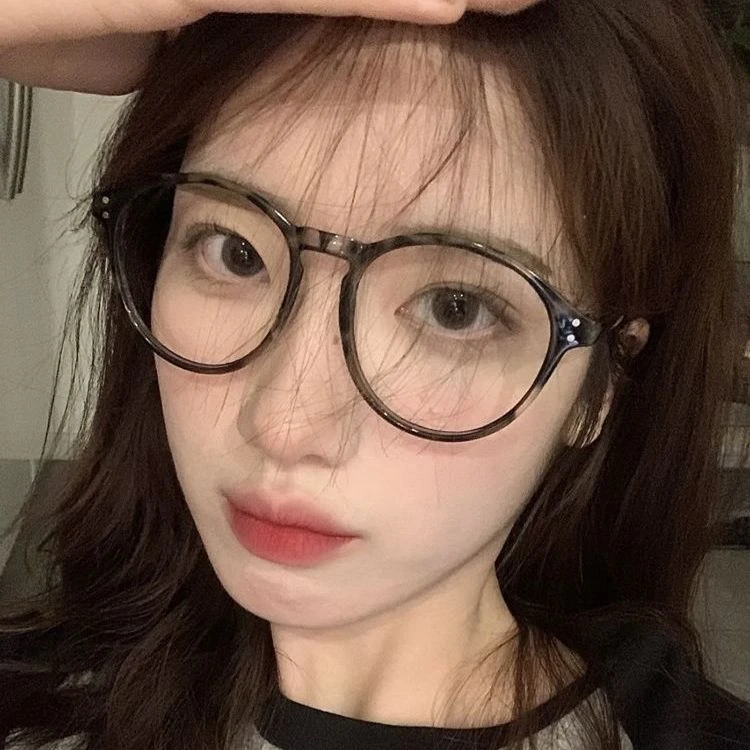 玳瑁色复古眼镜框素颜神器近视可配度数ins风圆脸大脸显瘦平光镜
